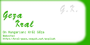 geza kral business card