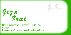 geza kral business card